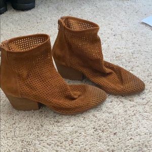 Jeffrey Campbell tan suede booties.